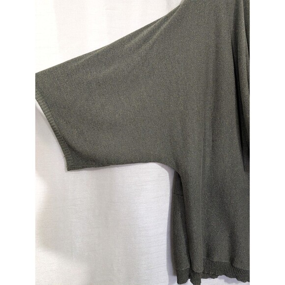 Coldwater Creek Women's 2X Knit Green Gold Sparkly Cowl Neck Top Festive Holiday - Picture 9 of 16